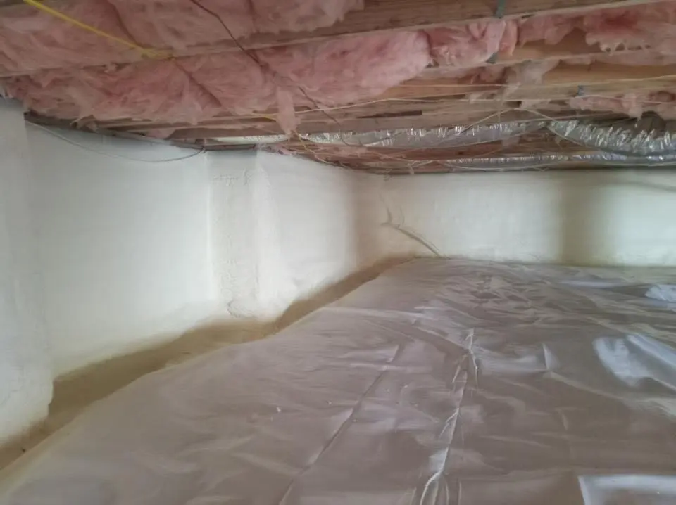 Crawl space encapsulation with closed-cell spray foam for Spray Foam Roofing in Town and Country